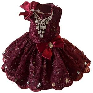 ONE OF A KIND STAND OUT GLAMOROUS DESIGNER DOG DRESS